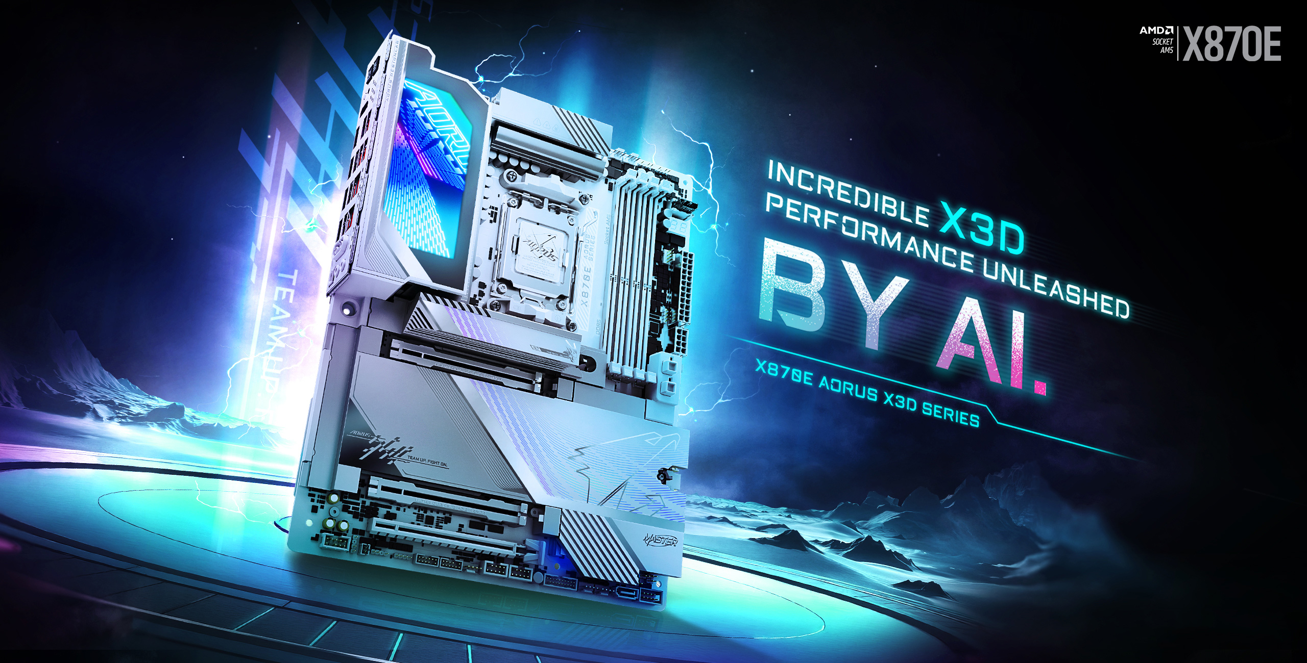 GIGABYTE X870E AORUS MASTER X3D ICE AMD AM5 LGA 1718 ATX